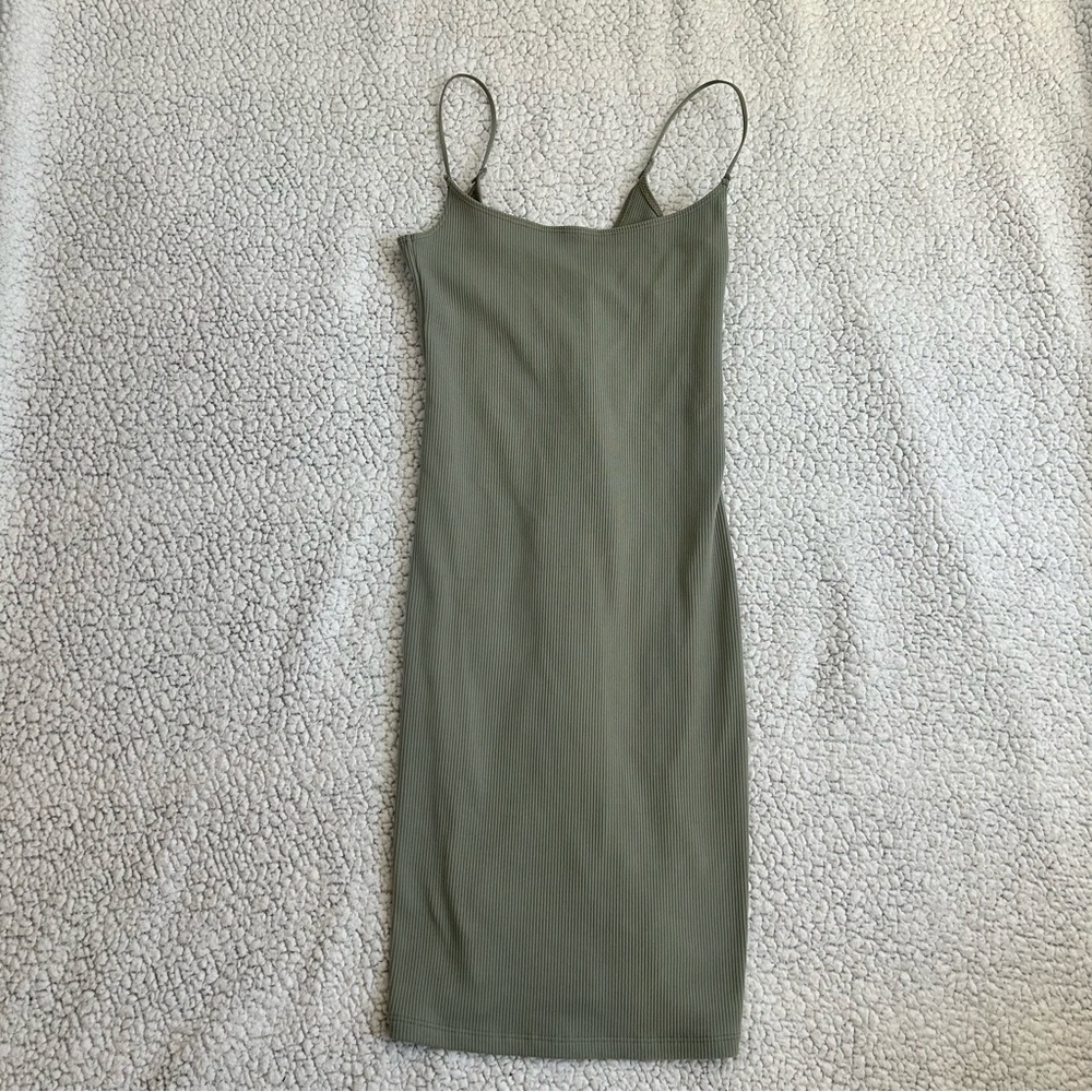 NEW Abercrombie & Fitch Ribbed Green Mini Dress Size XXS Soft A&F Collection